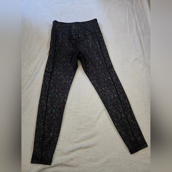 LoveHerShop Slimming Rainbow Paint Splatter Leggings Size Large - Picture 4 of 8